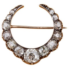 Antique Victorian Crescent Moon Brooch