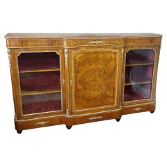 Victorian Cross-Banded & Inlaid Walnut Cabinet
