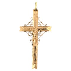 Antique Victorian Cross pendant 14k pink gold 2.5 grams