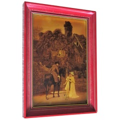Victorian Crystoleum Picture after A L Vernon The Messenger to the Heiress, 1896