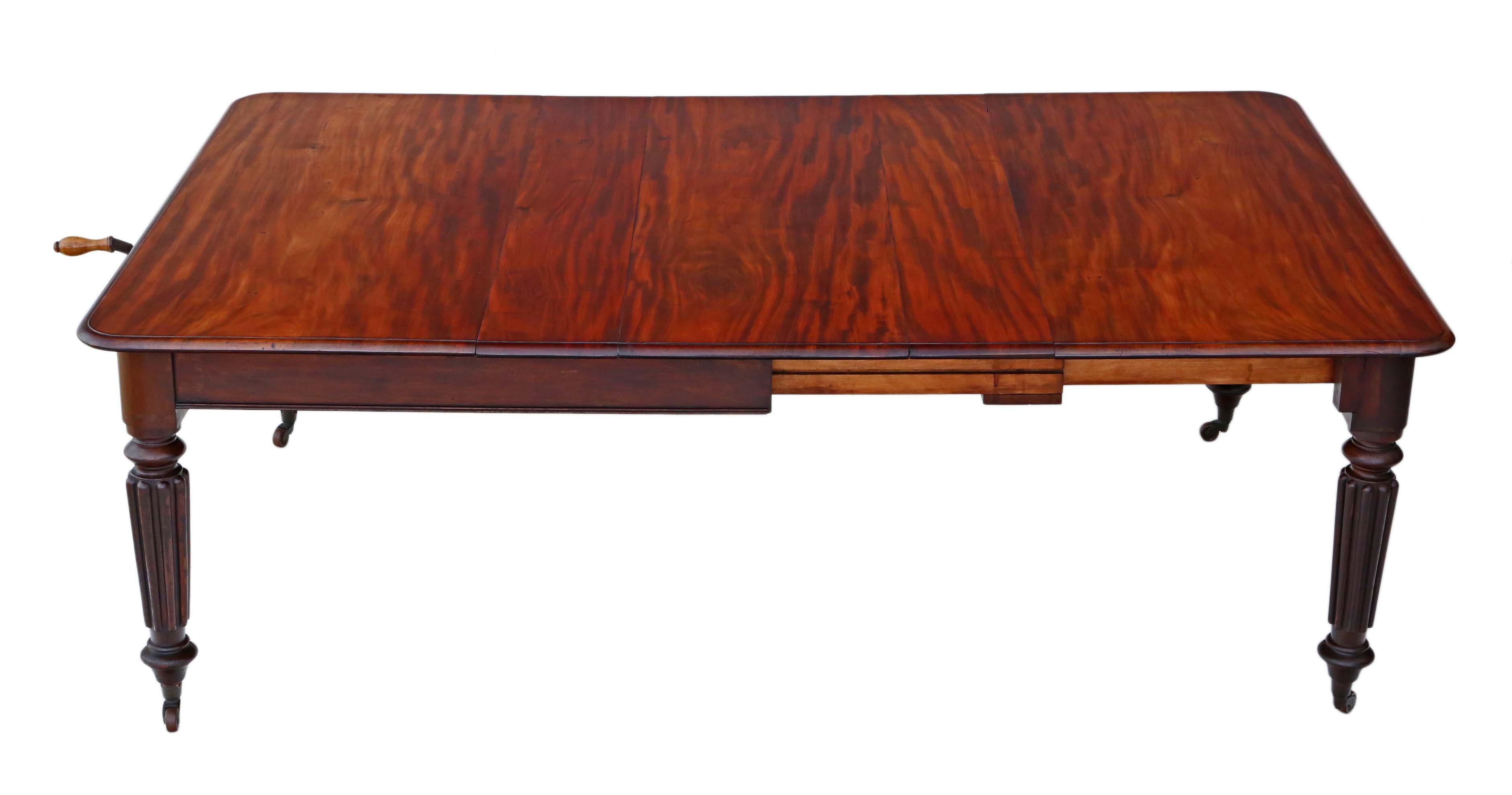 Victorian Cuban Mahogany Windout Extending Dining Table 1