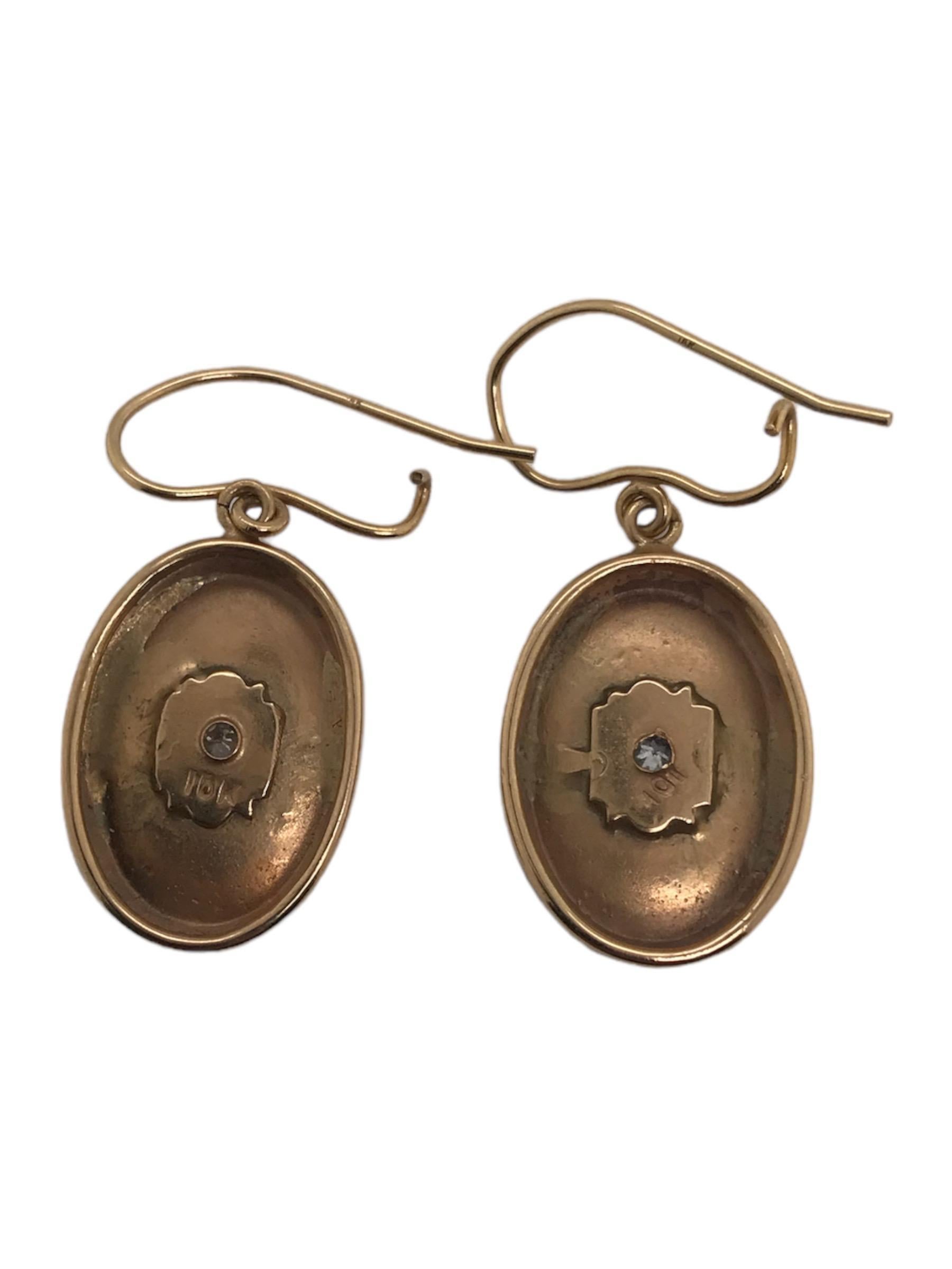 Single Cut Victorian Cufflink Conversion Dangle Earrings For Sale