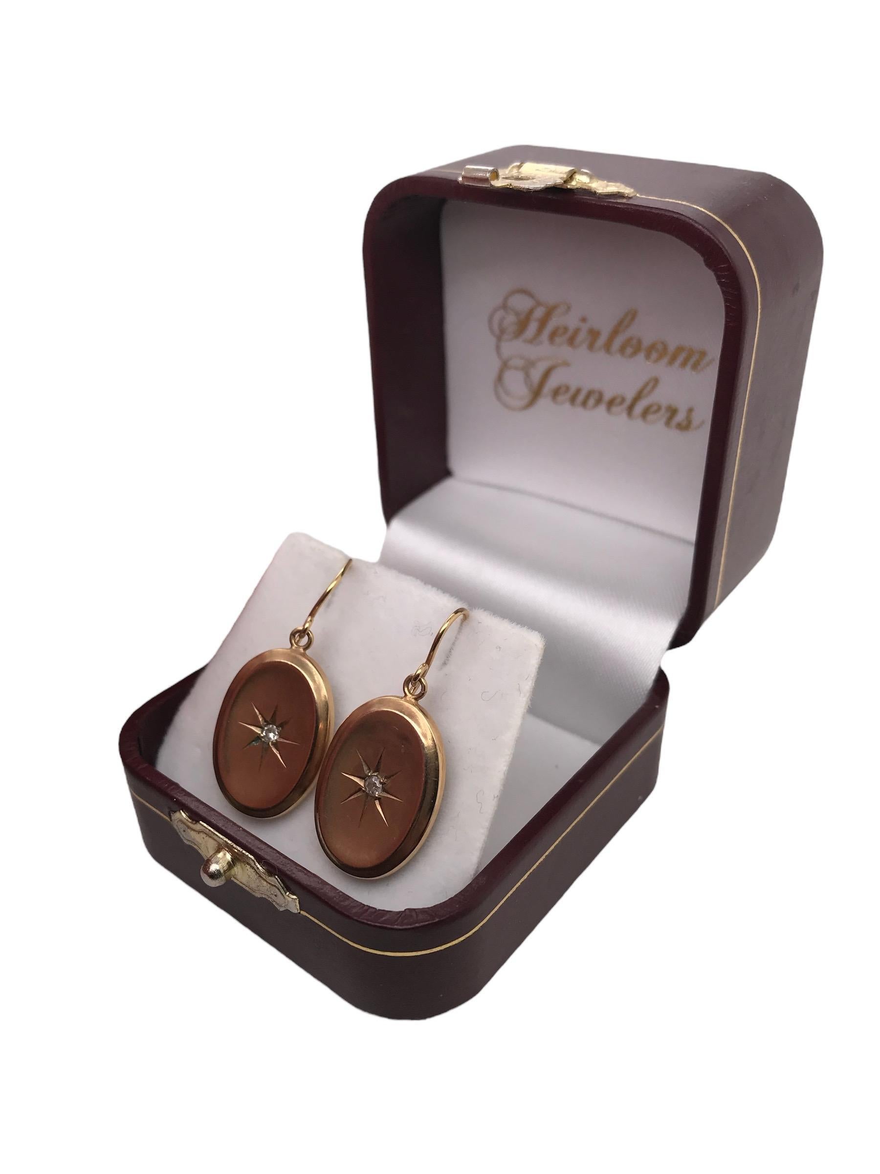 Victorian Cufflink Conversion Dangle Earrings For Sale 1