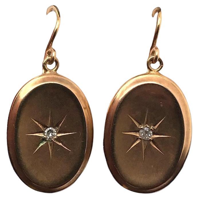 Victorian Cufflink Conversion Dangle Earrings For Sale