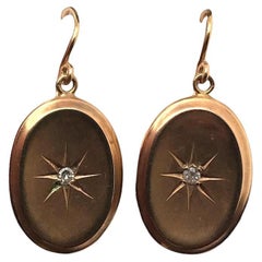 Vintage Victorian Cufflink Conversion Dangle Earrings