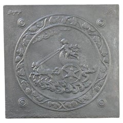 Victorian Cupid Cast Iron Fireback, 19th Century
