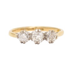 Antique Victorian Cushion Cut Diamond Trilogy Ring