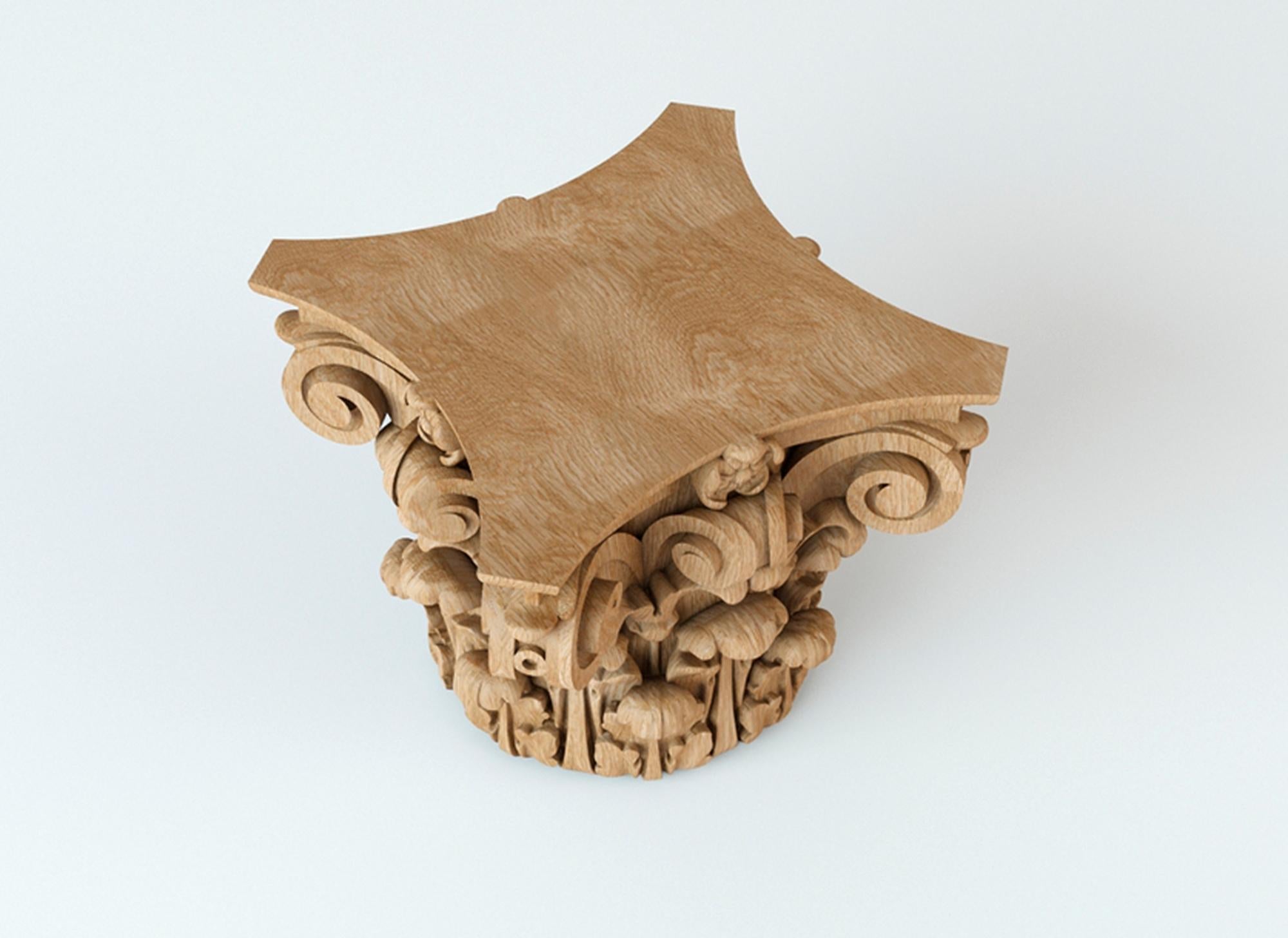Contemporary Victorian Custom Made Carved Capital for Walls, Doors, Furniture, Interior For Sale