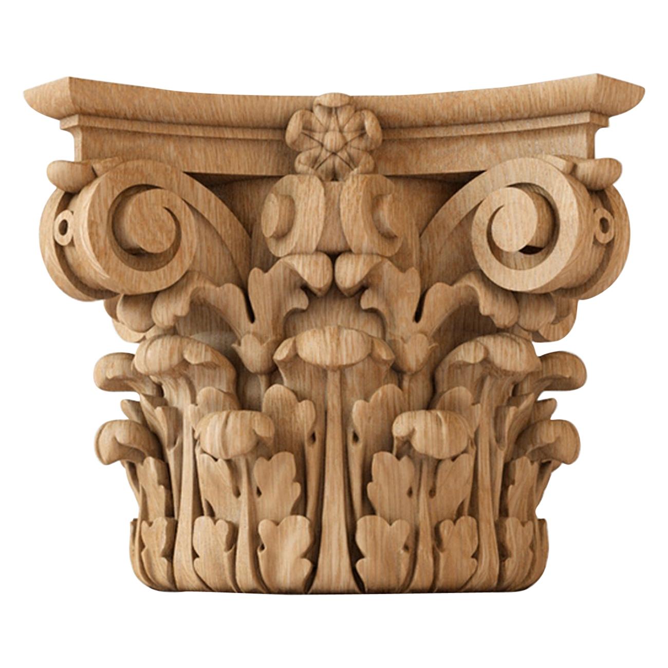 Victorian Custom Made Carved Capital for Walls, Doors, Furniture, Interior For Sale