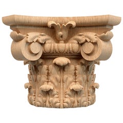 Corinthian Custom Millwork Carved Capital for Walls, Doors, Furniture, Interior