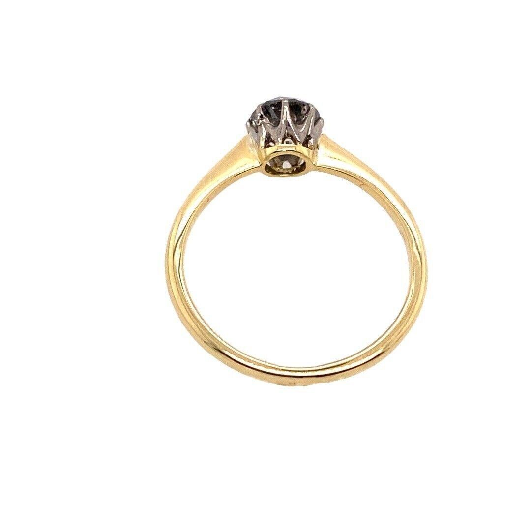 Victorian Cut 0.65ct Diamond Set in Platinum & 18ct Yellow Gold Vintage Ring In Good Condition For Sale In London, GB