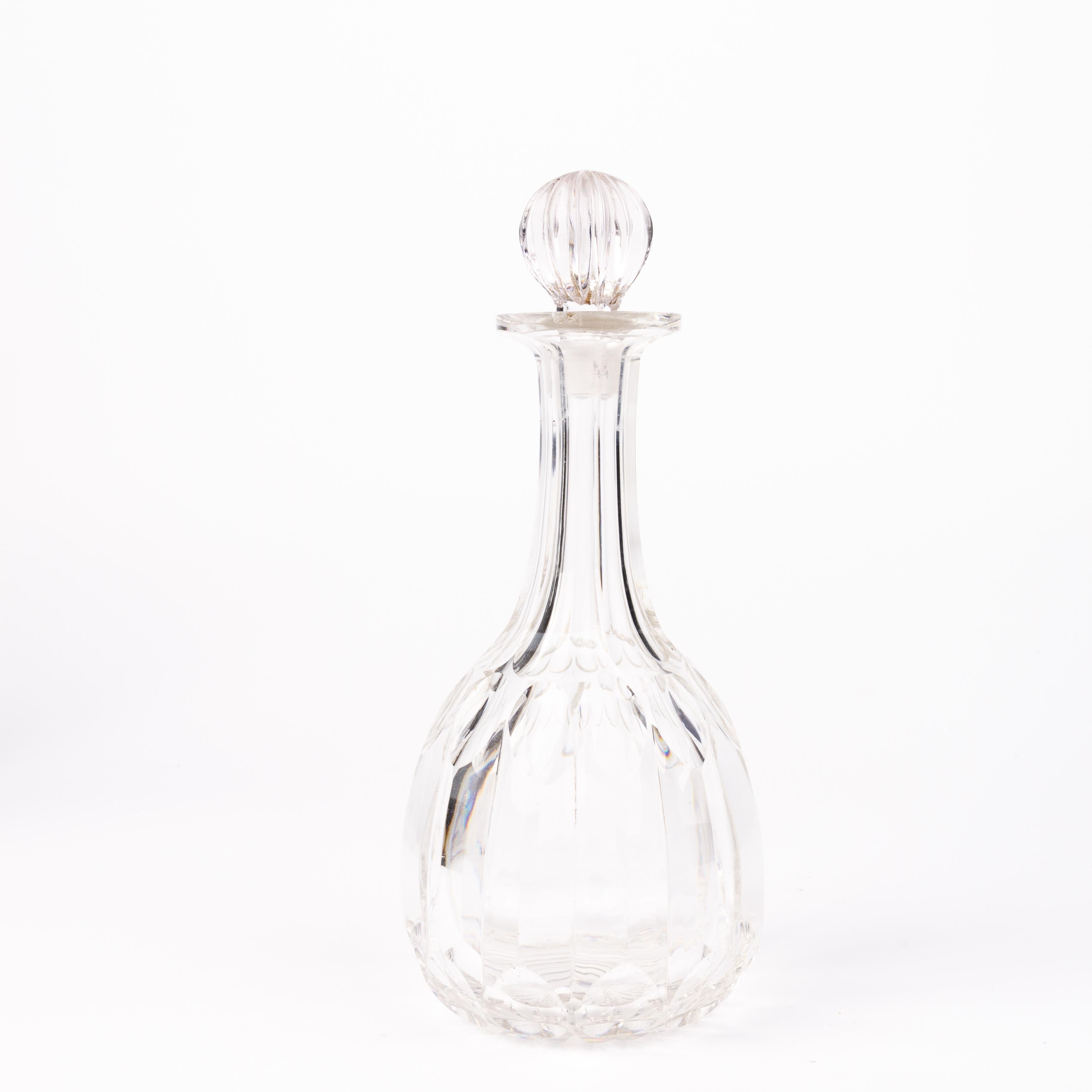 19th Century Victorian Cut Crystal Glass Spirit Decanter Bottle  For Sale