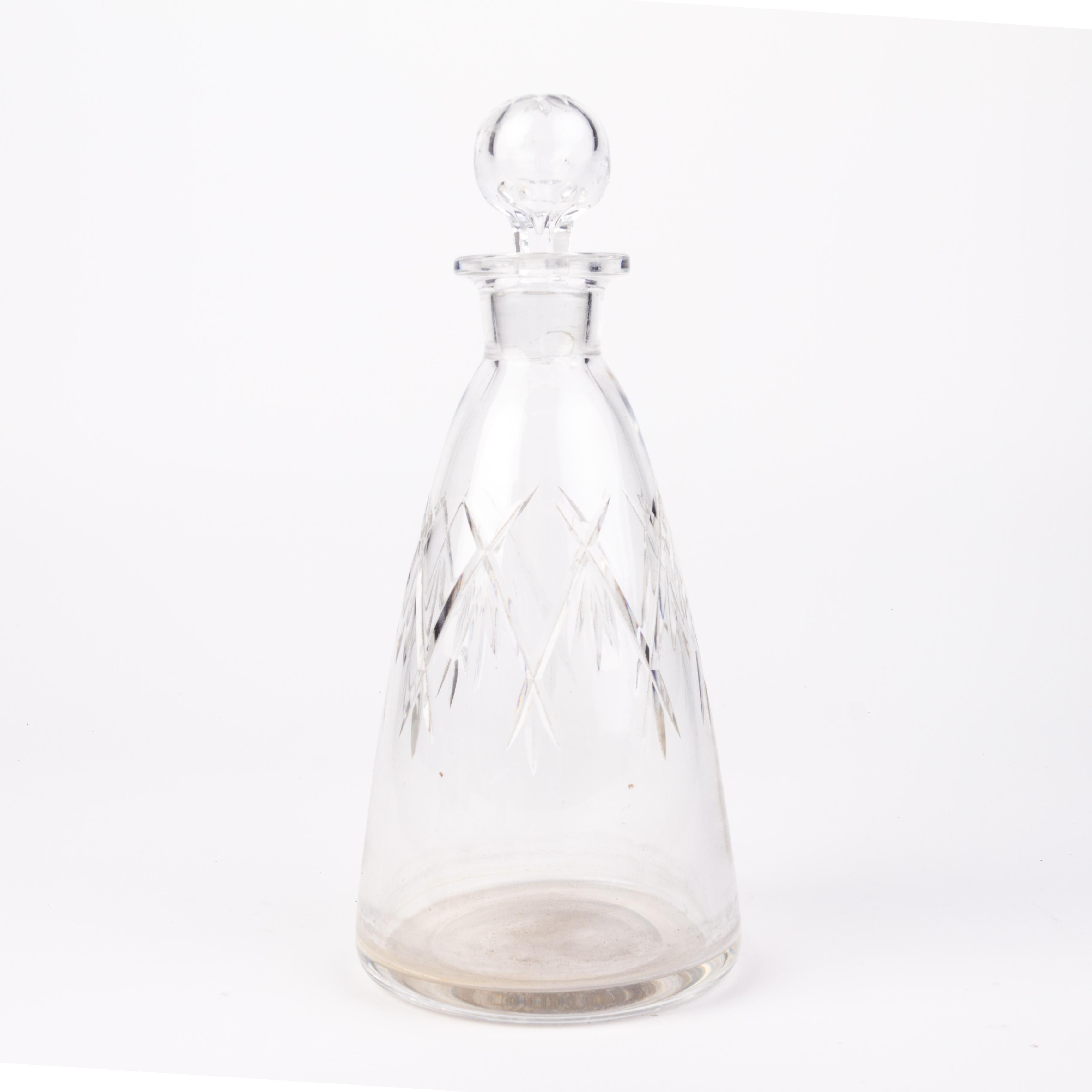 19th Century Victorian Cut Crystal Glass Spirit Decanter Bottle  For Sale