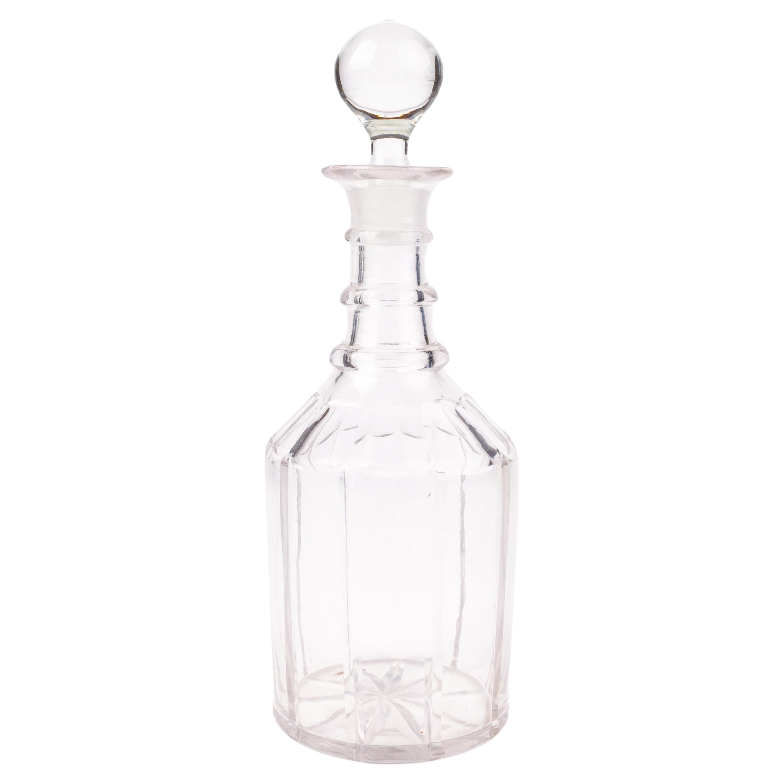 Victorian Cut Crystal Glass Spirit Decanter Bottle For Sale at 1stDibs