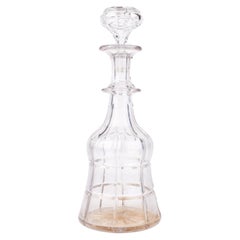 Used Victorian Cut Crystal Glass Spirit Decanter Bottle 