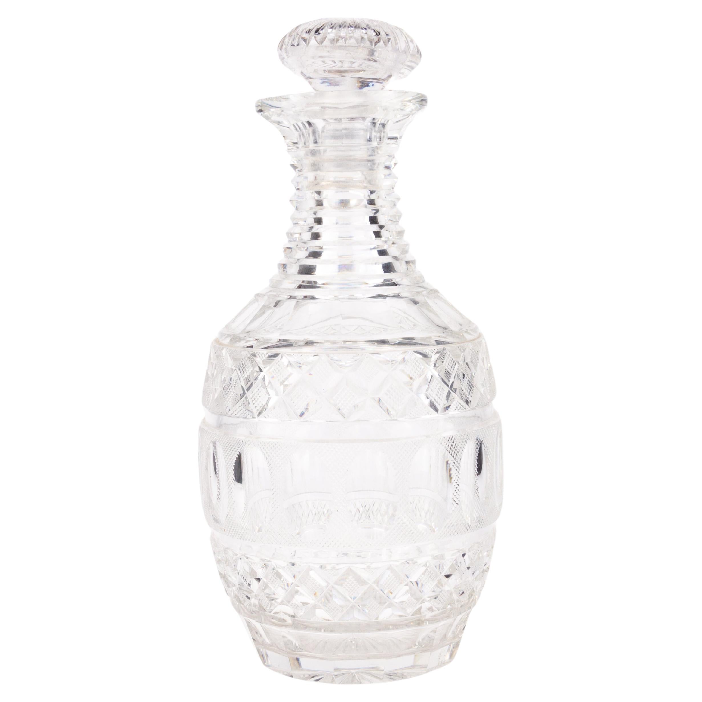 Viktorianischer Schliff Kristallglas Spirituosen Dekanter Flasche 