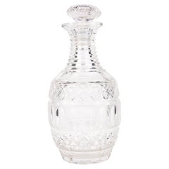 Used Victorian Cut Crystal Glass Spirit Decanter Bottle 