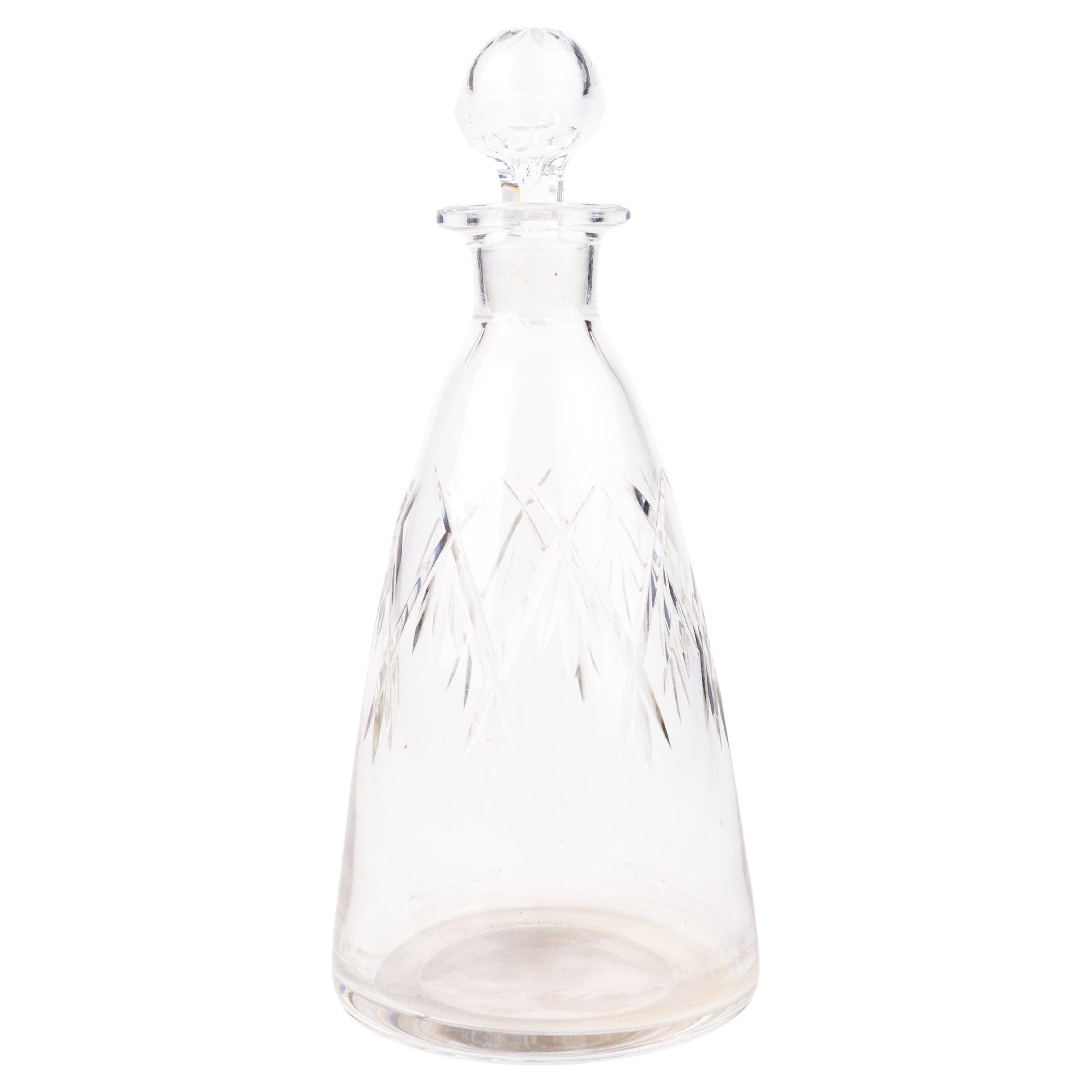 Victorian Cut Crystal Glass Spirit Decanter Bottle  For Sale