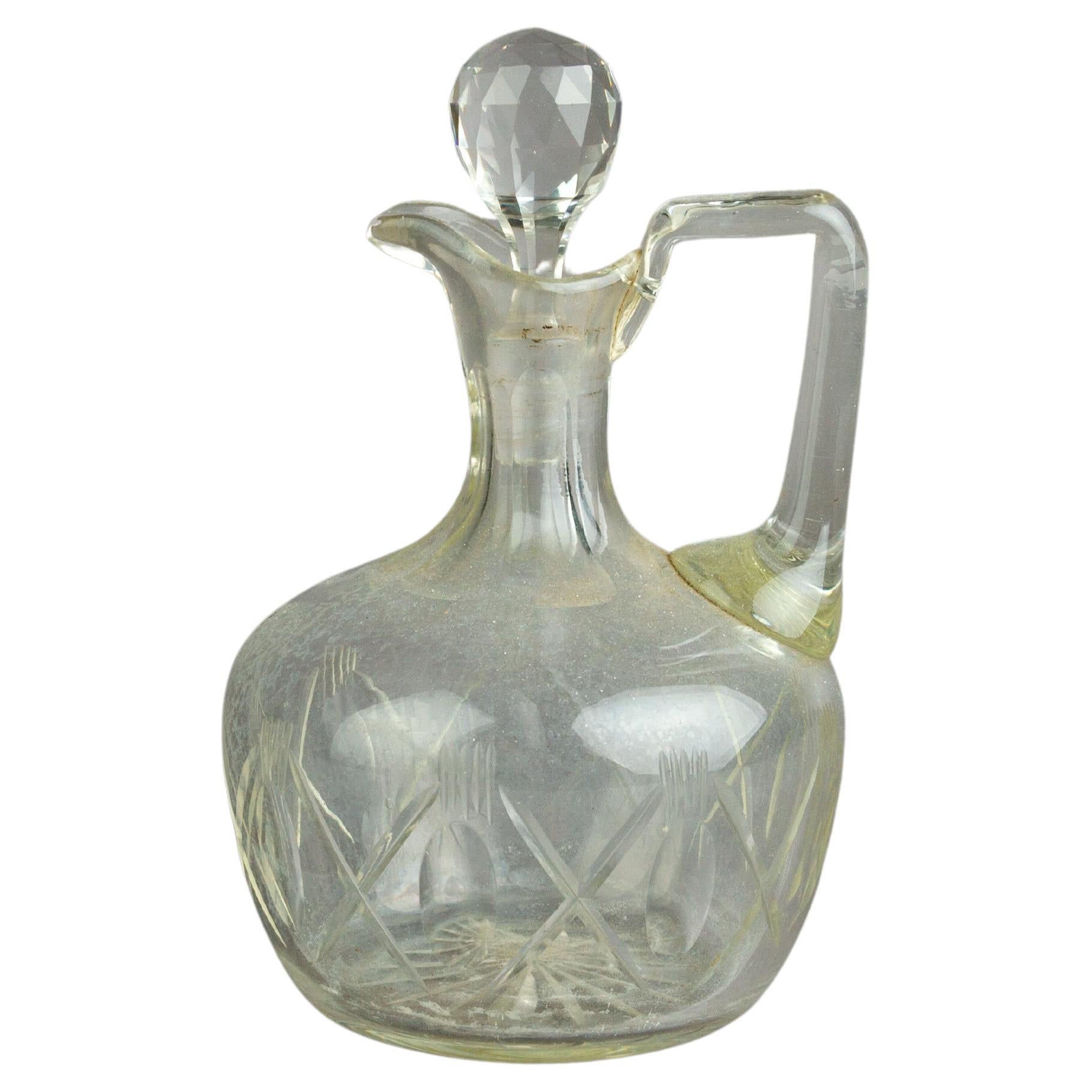Victorian Cut Crystal Glass Wine Decanter  For Sale
