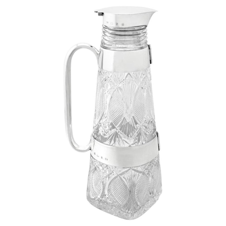 Victorian Cut-Glass and Sterling Silver Mounted Lemonade / Claret Jug