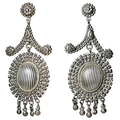 Victorian Cut-Steel Chandelier Earrings