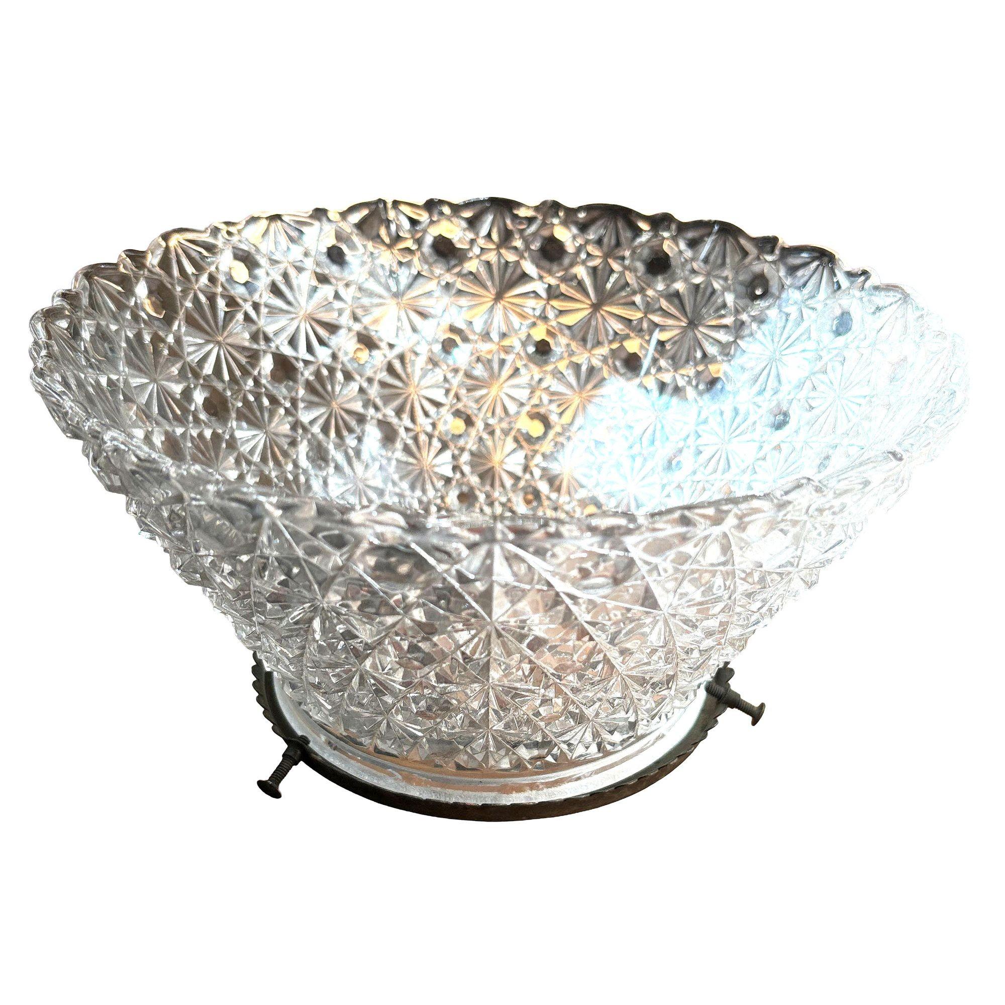 Victorian Daisy and Buttons Pressed Glass Light - 9 Available! For Sale 5