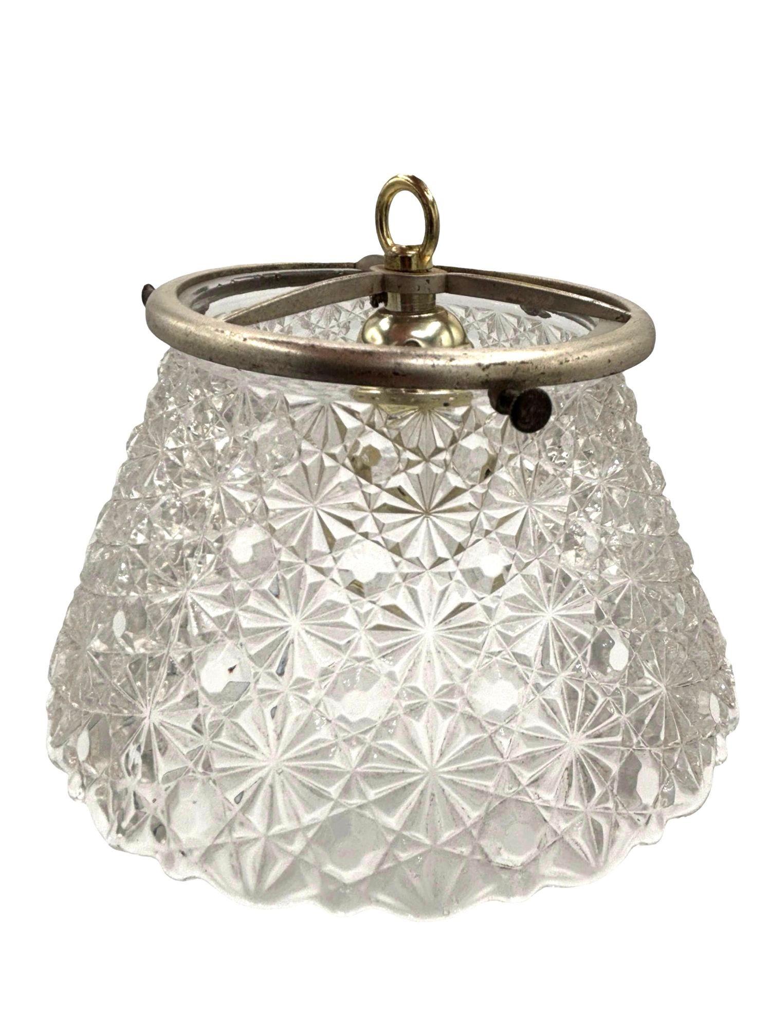 19th Century Victorian Daisy and Buttons Pressed Glass Light - 9 Available! For Sale