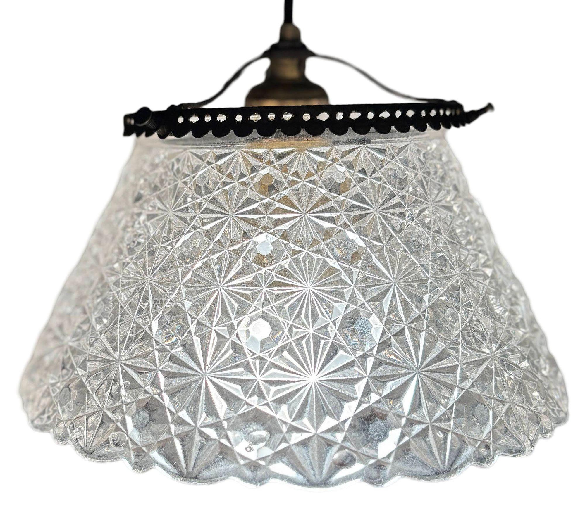Victorian Daisy and Buttons Pressed Glass Light - 9 Available! For Sale 3