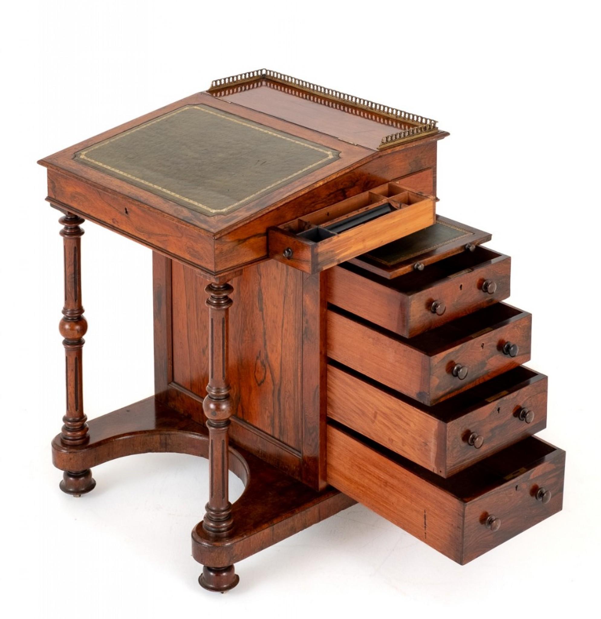 Viktorianischer Davenport-Schreibtisch, antik, 1850 im Zustand „Gut“ im Angebot in Potters Bar, GB