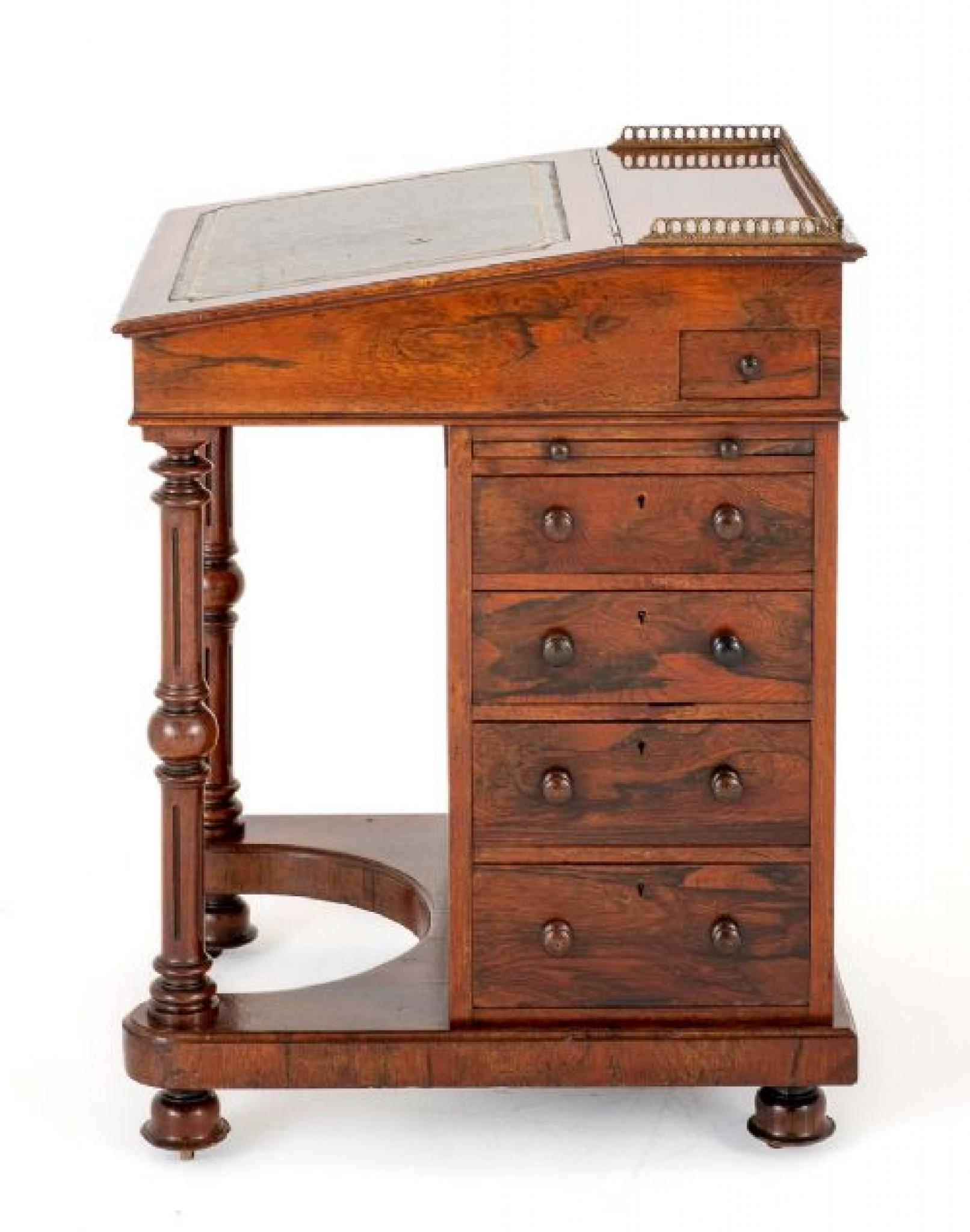 Viktorianischer Davenport-Schreibtisch, antik, 1850 im Angebot 1