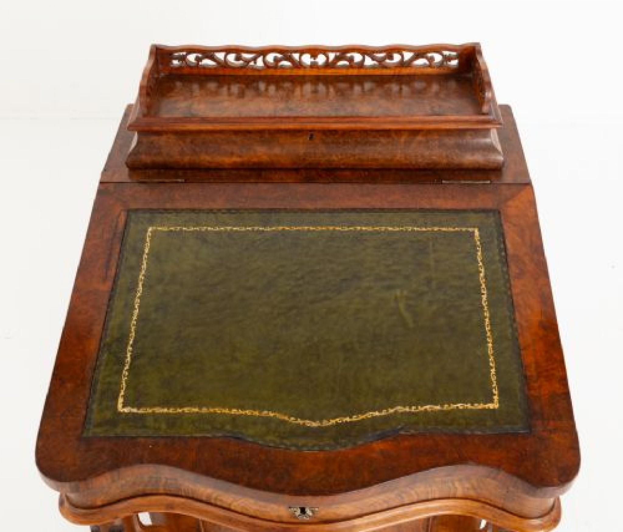 Victorian Davenport Desk Burr Walnut 1860 For Sale 6