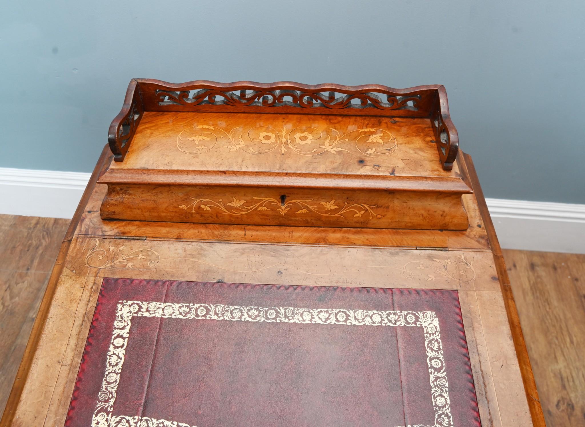 Victorian Davenport Desk Burr Walnut 1860 For Sale 7