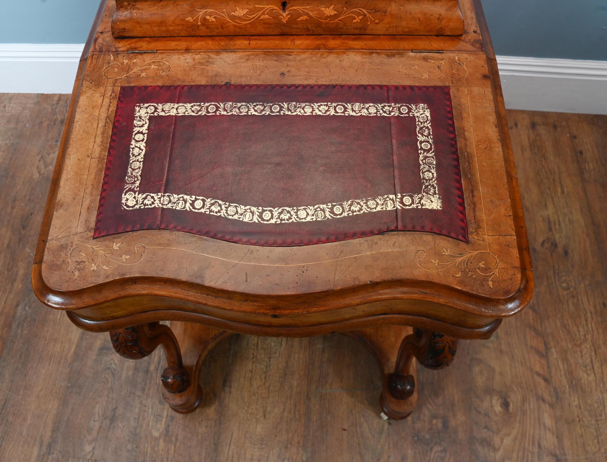 Victorian Davenport Desk Burr Walnut 1860 For Sale 8