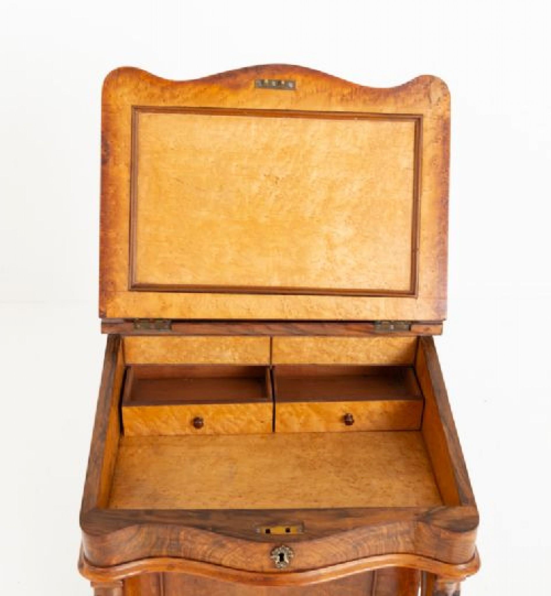 Mid-19th Century Victorian Davenport Desk Burr Walnut 1860 For Sale