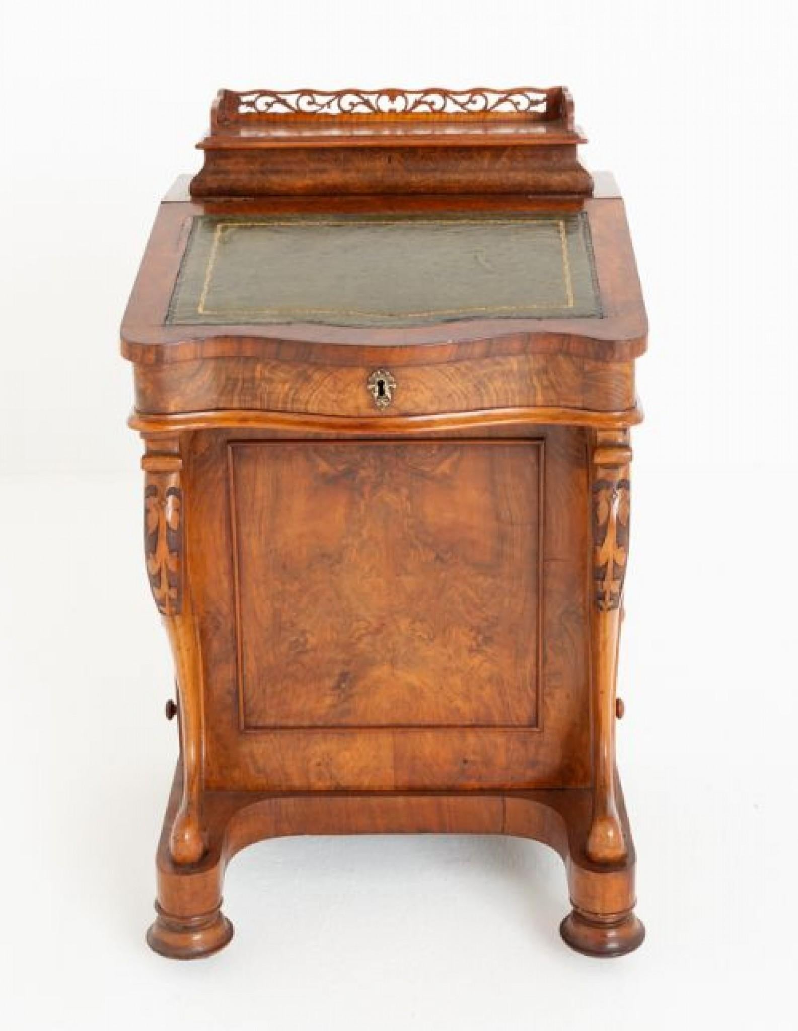 Victorian Davenport Desk Burr Walnut 1860 For Sale 1