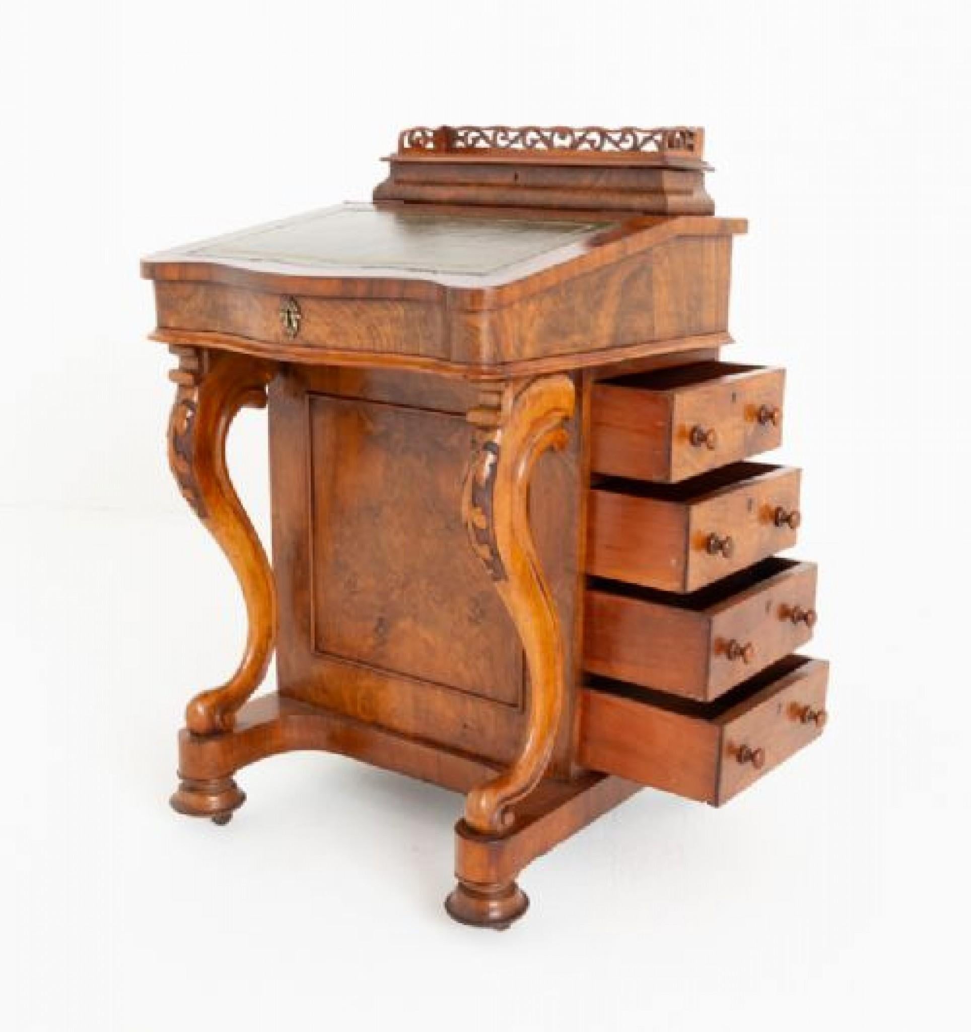 Victorian Davenport Desk Burr Walnut 1860 For Sale 2