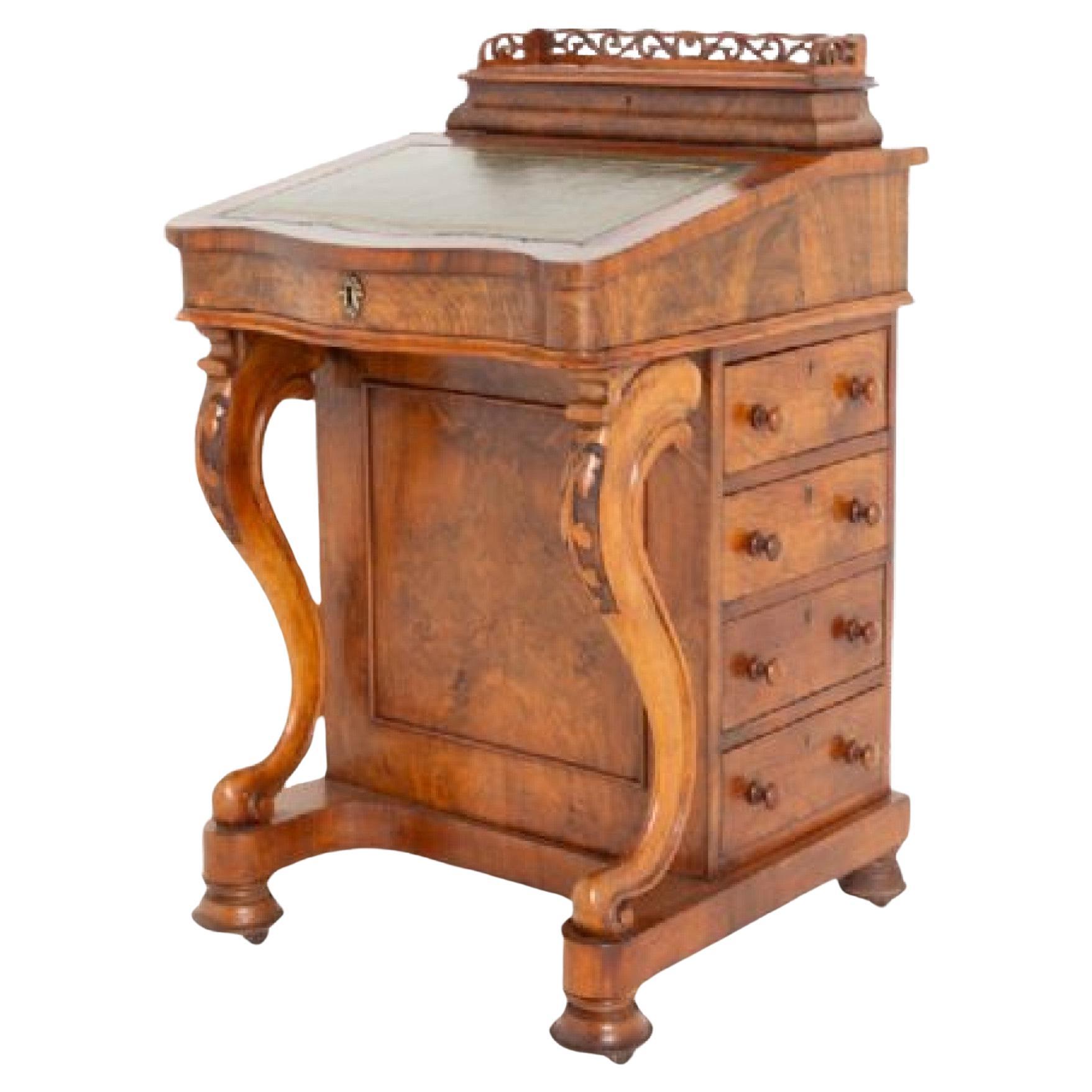 Bureau Victorien Davenport Ronce de Noyer 1860