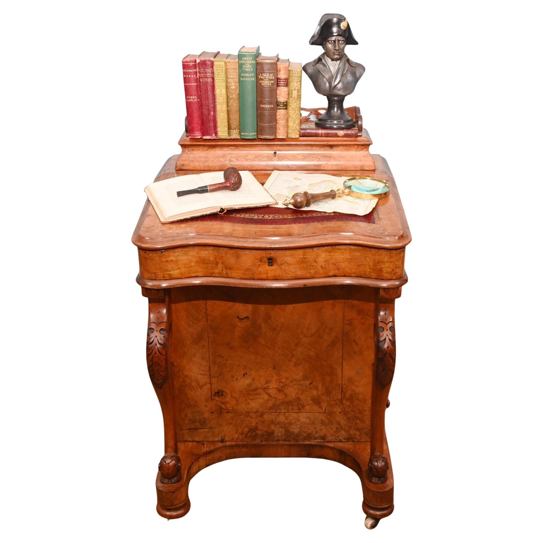 Bureau Victorien Davenport Ronce de Noyer 1860