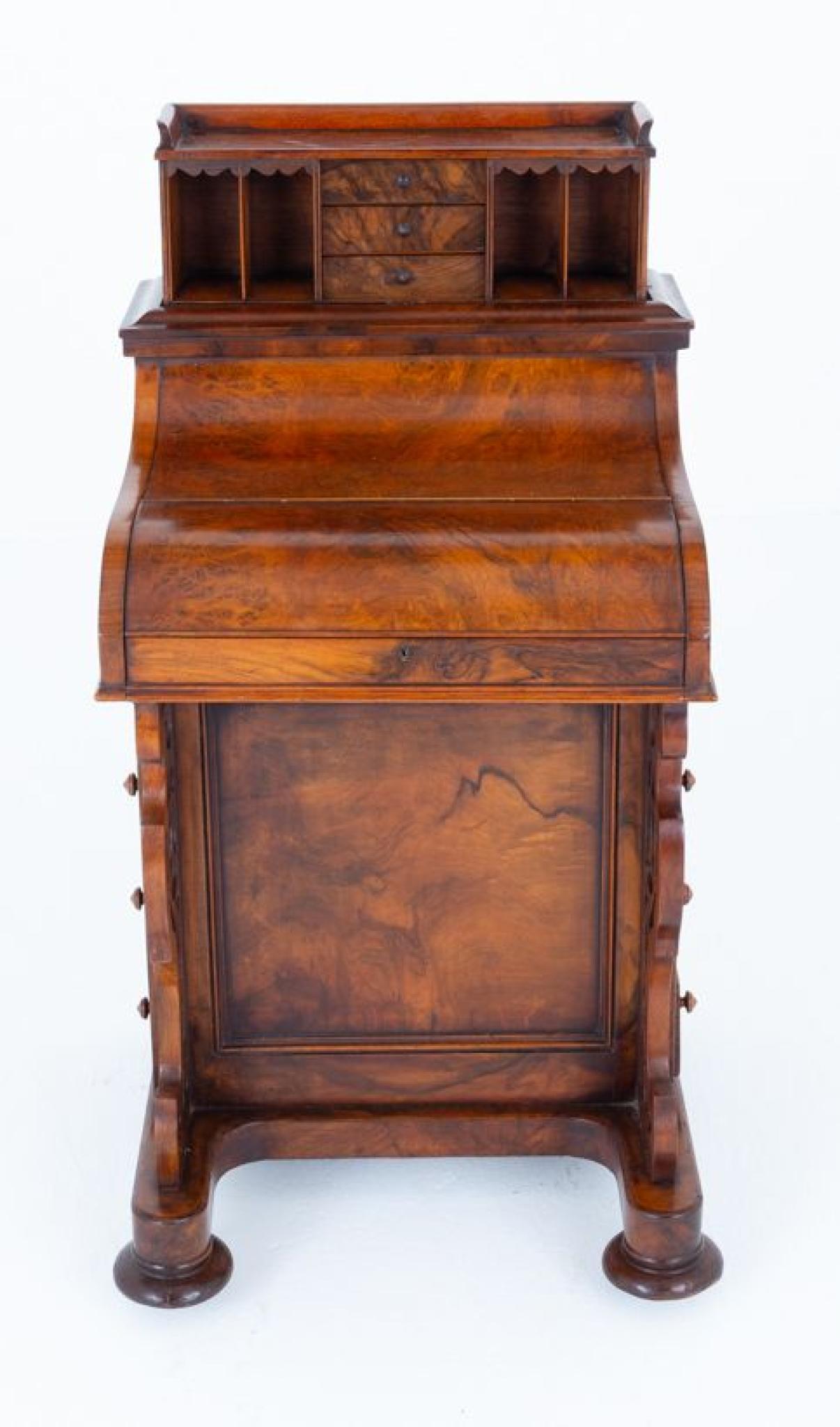 Woodwork Victorian Davenport Desk Burr Walnut Pop Up Mechanism 1880 For Sale