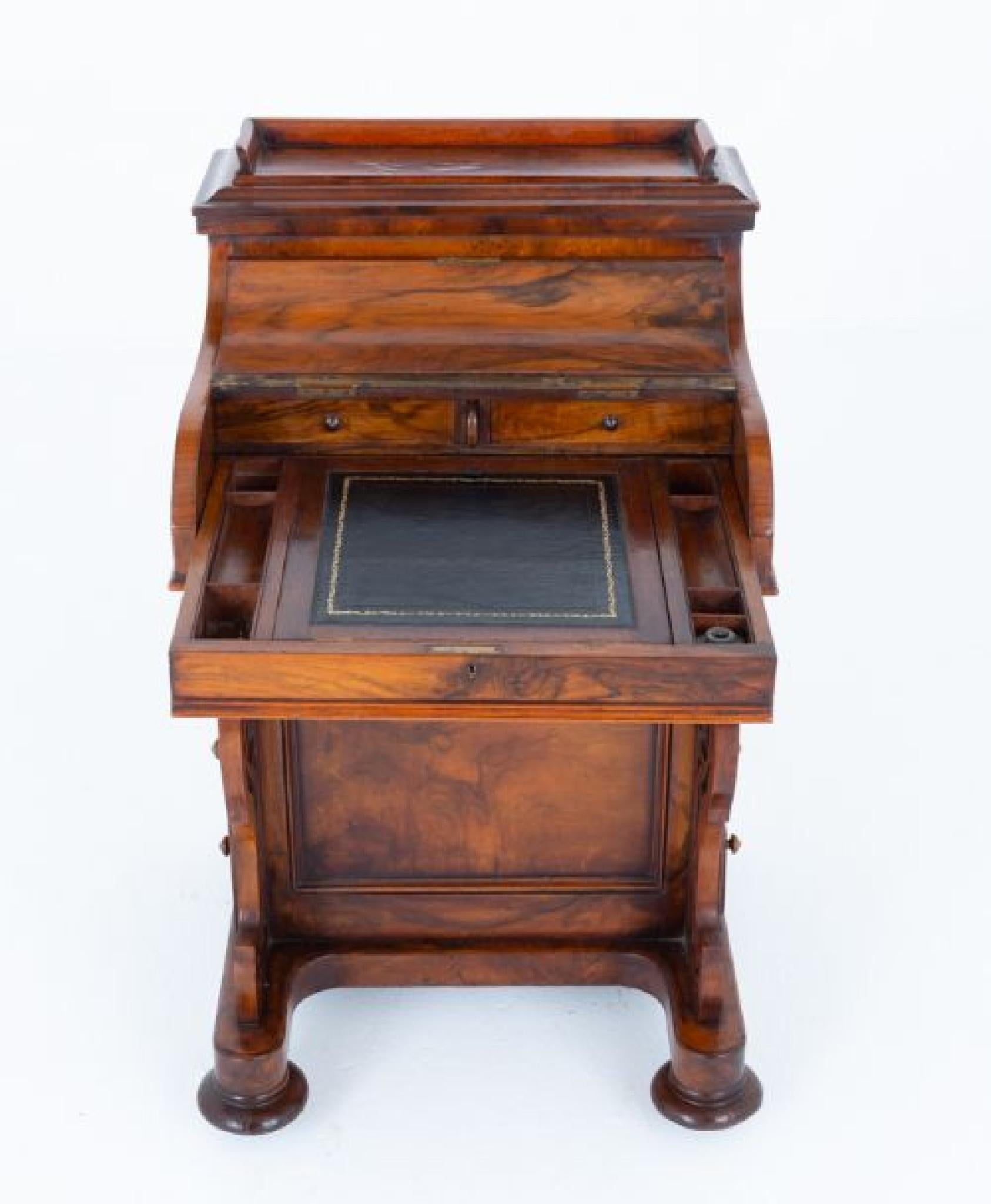 Early 19th Century Victorian Davenport Desk Burr Walnut Pop Up Mechanism 1880 For Sale