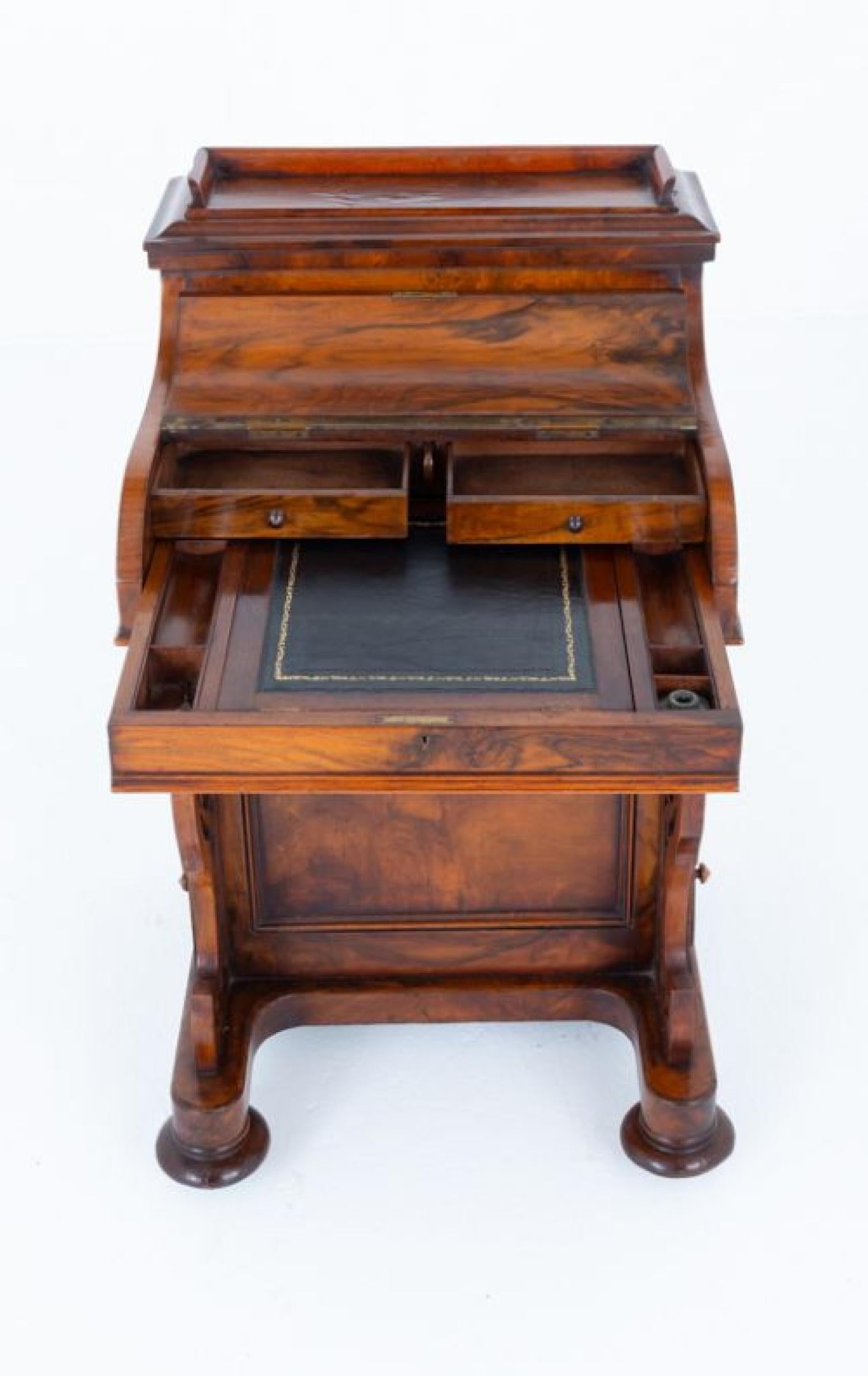Victorian Davenport Desk Burr Walnut Pop Up Mechanism 1880 For Sale 1