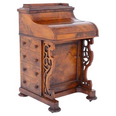 Victorian Davenport Desk Burr Walnut Pop Up Mechanism 1880