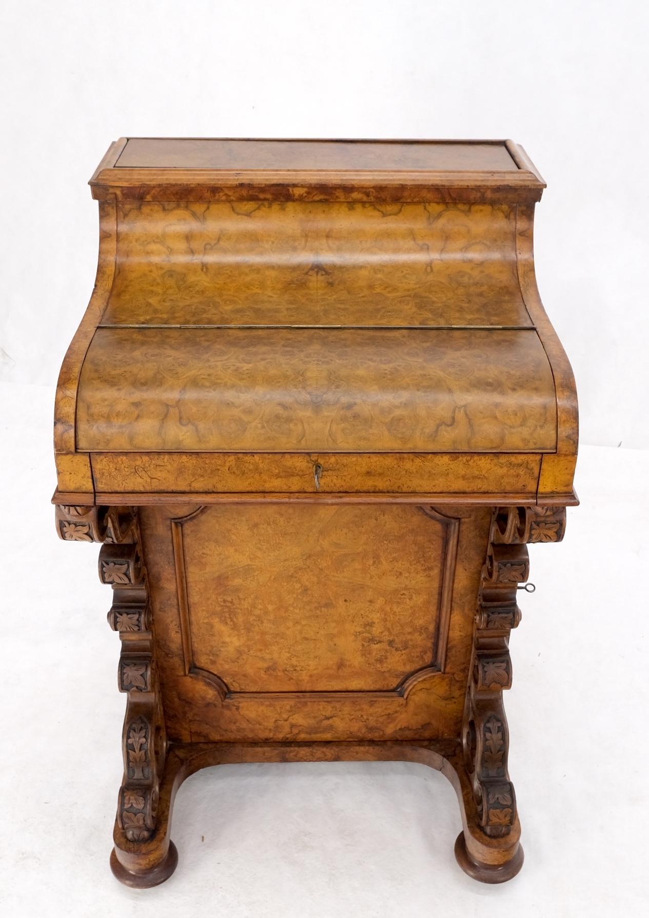 Victorian Davenport Desk Lift Top Pop Up Mechanism Concealed File Compartment  For Sale 8
