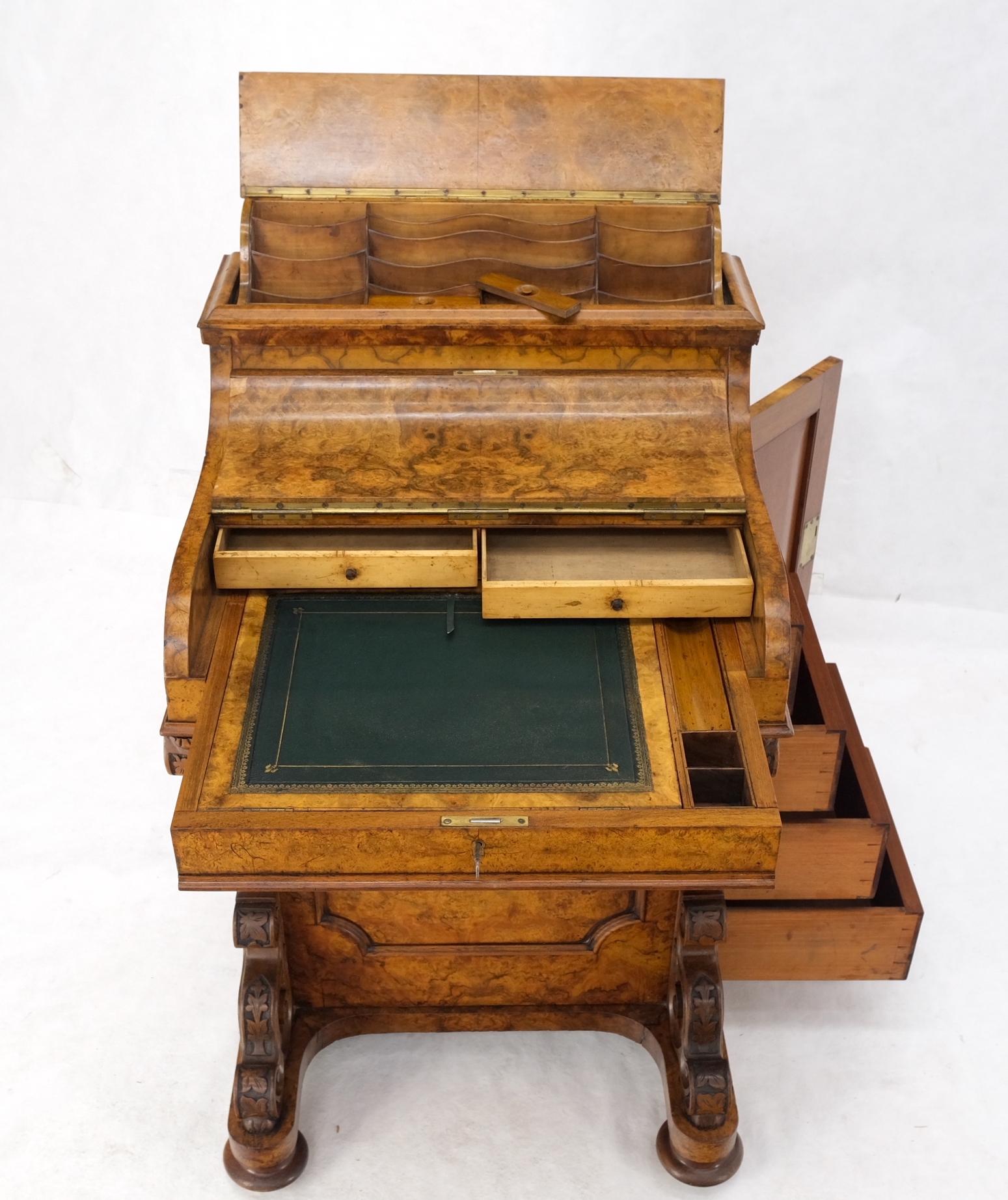 Victorian Davenport Desk Lift Top Pop Up Mechanism Concealed File Compartment  For Sale 12