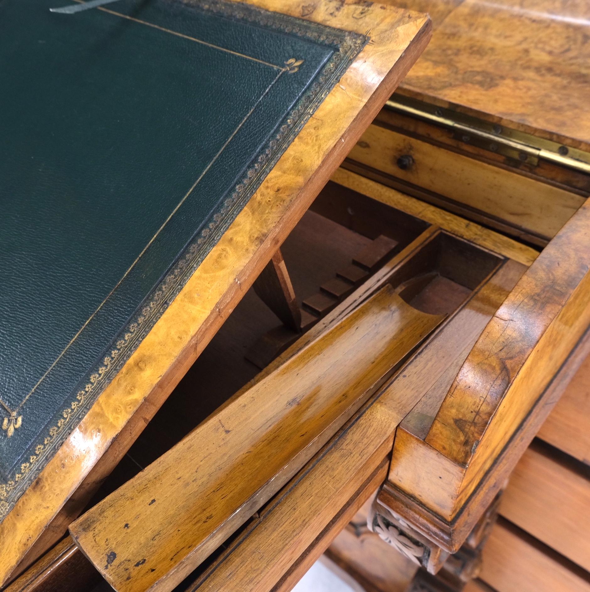 19th Century Victorian Davenport Desk Lift Top Pop Up Mechanism Concealed File Compartment  For Sale