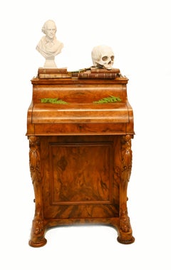 Victorian Davenport Desk Piano Top Pop Up Mechanism, 1860
