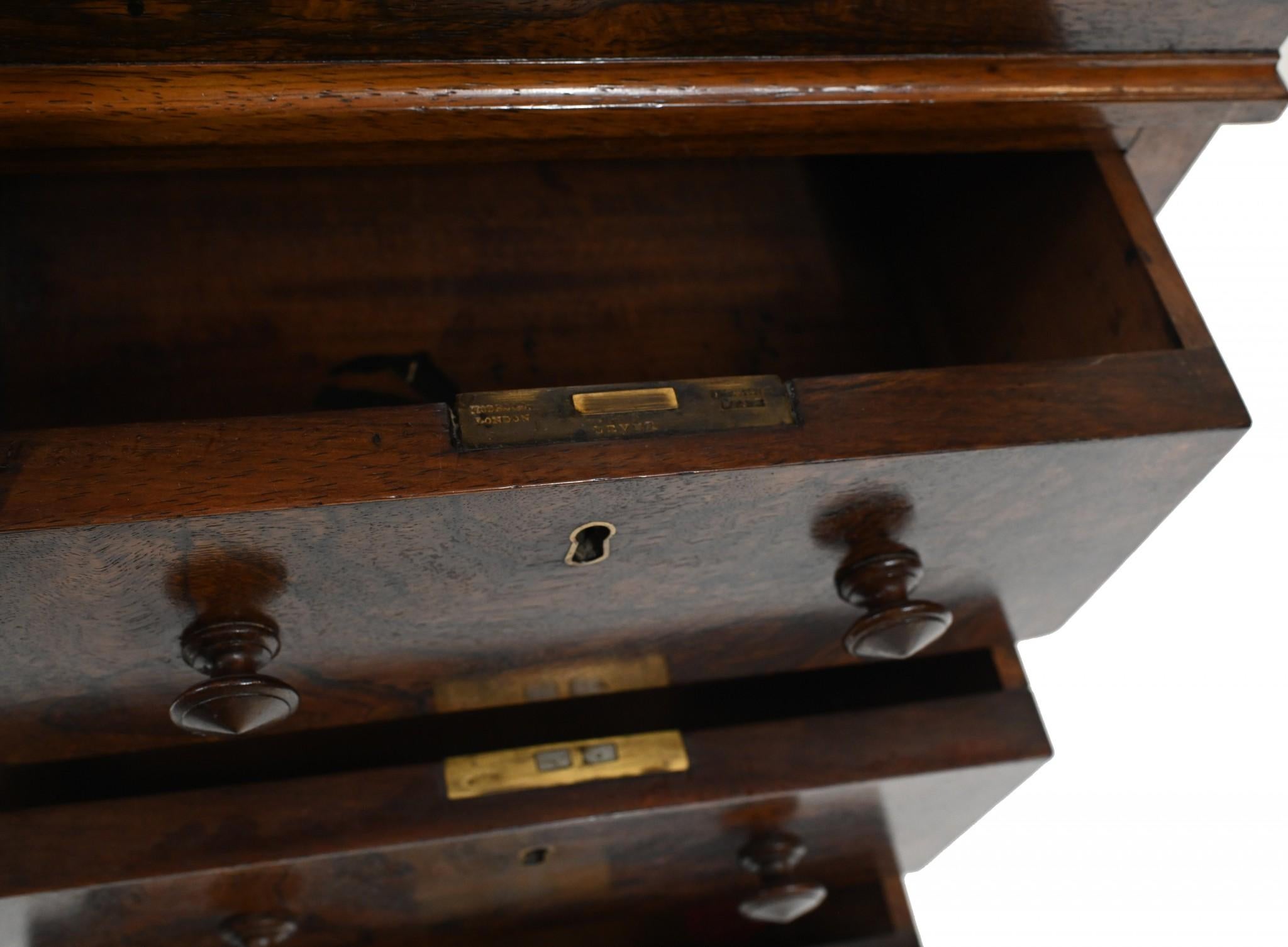 Mid-19th Century Victorian Davenport Desk Pop Up Mechanism, 1860