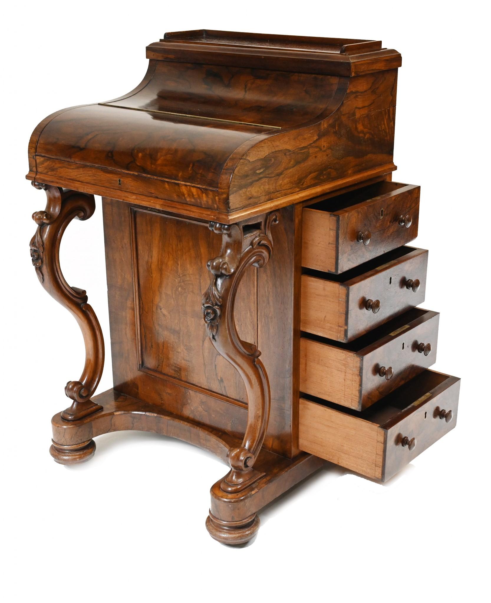 Victorian Davenport Desk Pop Up Mechanism, 1860 1
