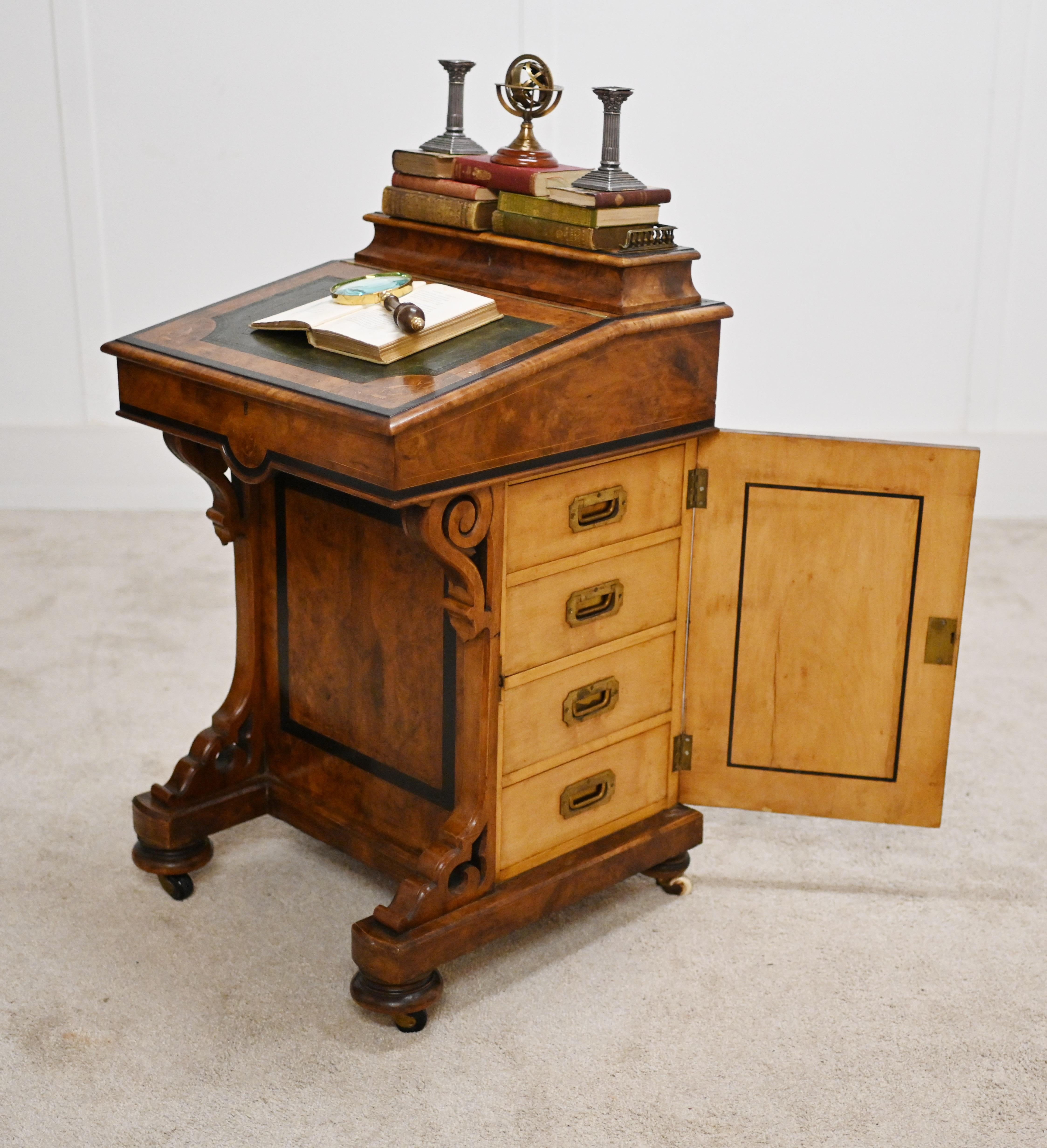 Late 19th Century Victorian Davenport Desk Walnut 1880