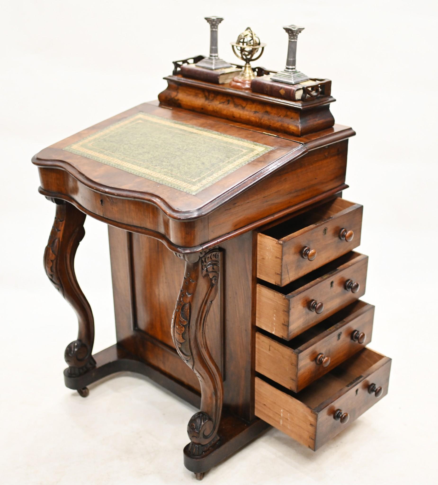 Victorian Davenport Desk Walnut 1890 For Sale 7
